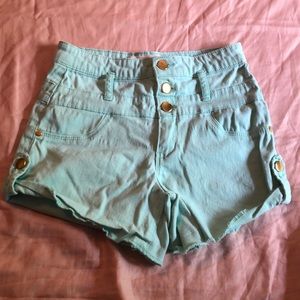 Blue/mint green Jean shorts